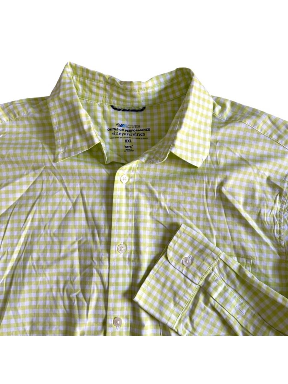Vineyard Vines Men's Sz XXL On-The-Go Performance Gingham Button-Down Shirt